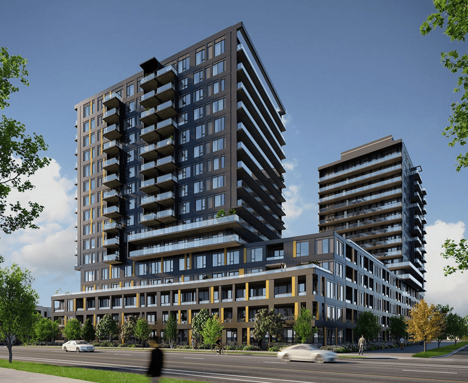 Modern development building with residential towers